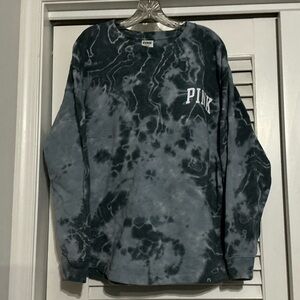 PINK Victoria's Secret Blue Tie-Dye Sweatshirt